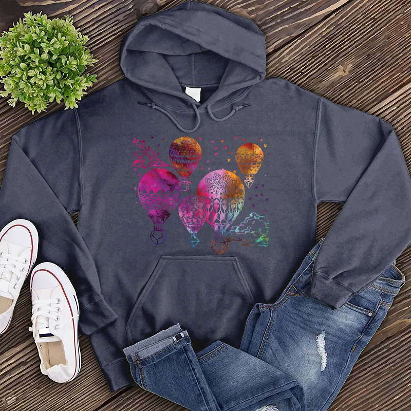 men clothing stylish trench coat-Colorful Hot Air Balloon Hoodie