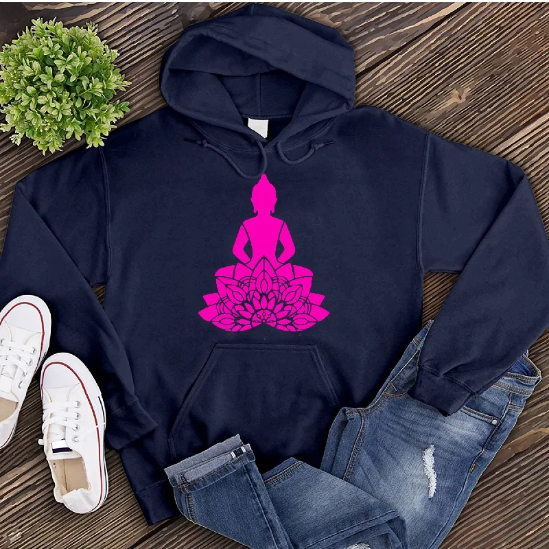 men clothing relaxed fit chinos-Neon Buddha Flower Hoodie